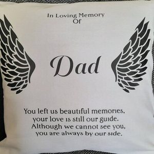 In Loving Memory Cushion — angel wings design